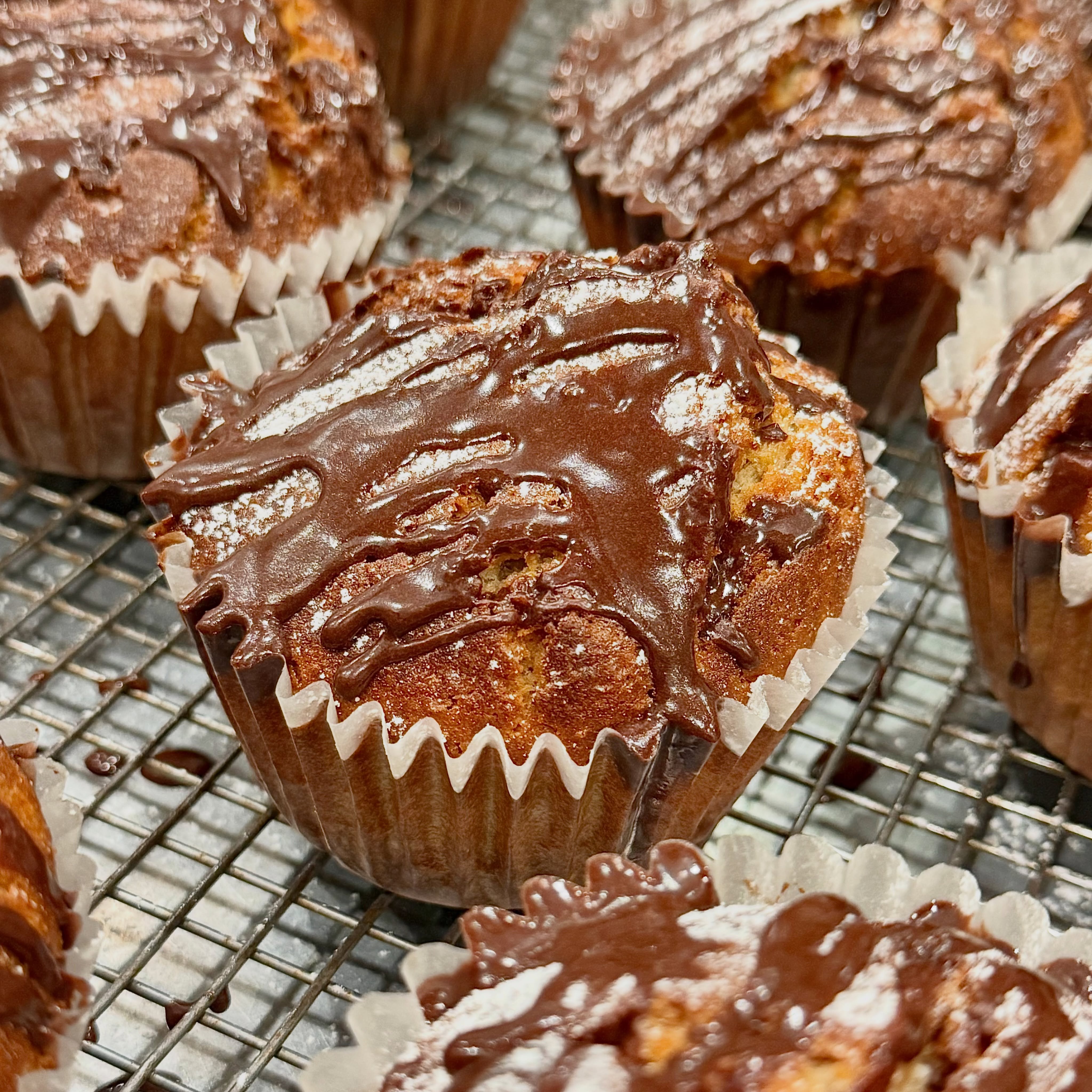 Glazed Banana Chocolate Chip Muffin