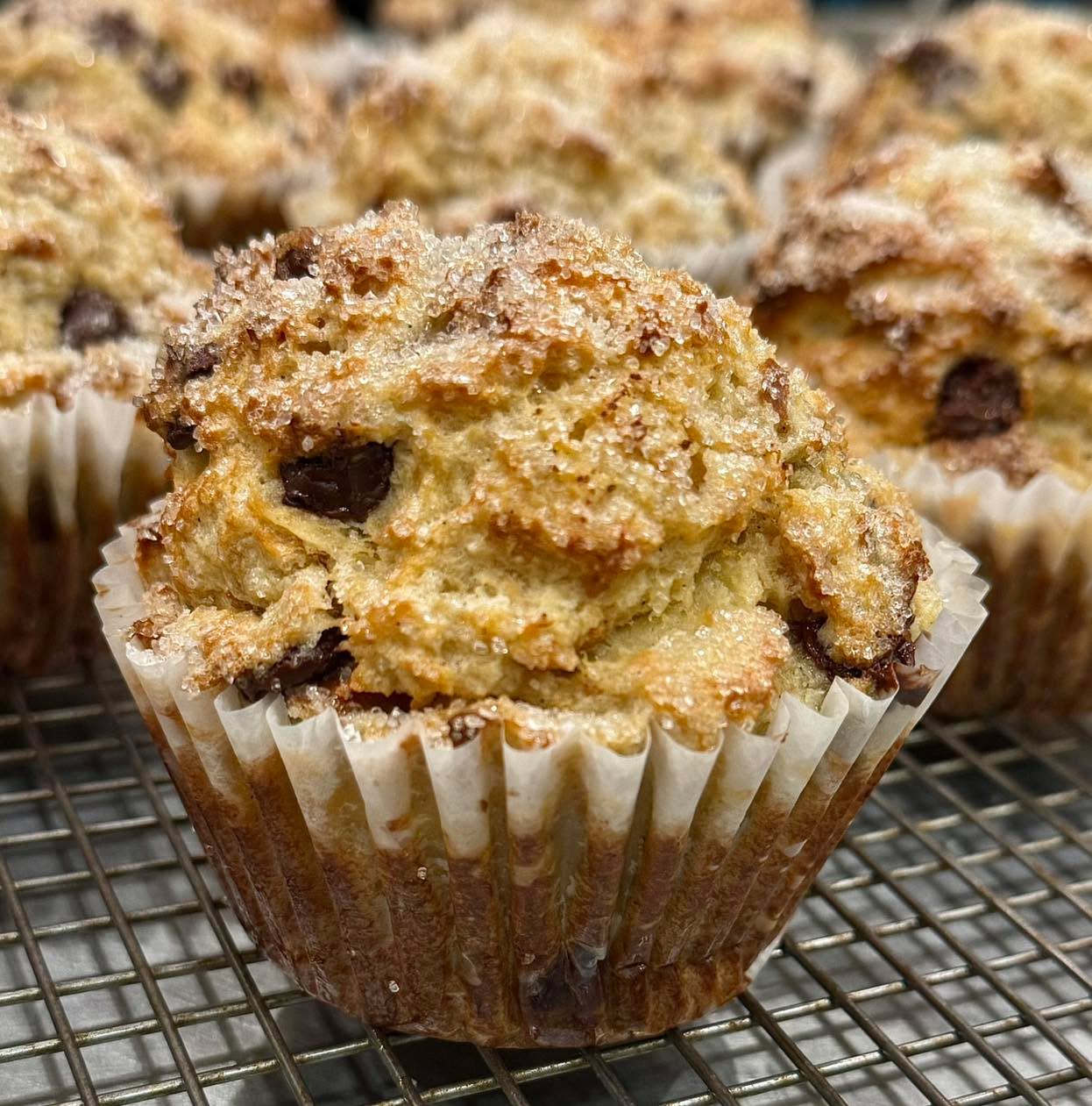 Banana Chocolate Chip Bread Pudding Muffin