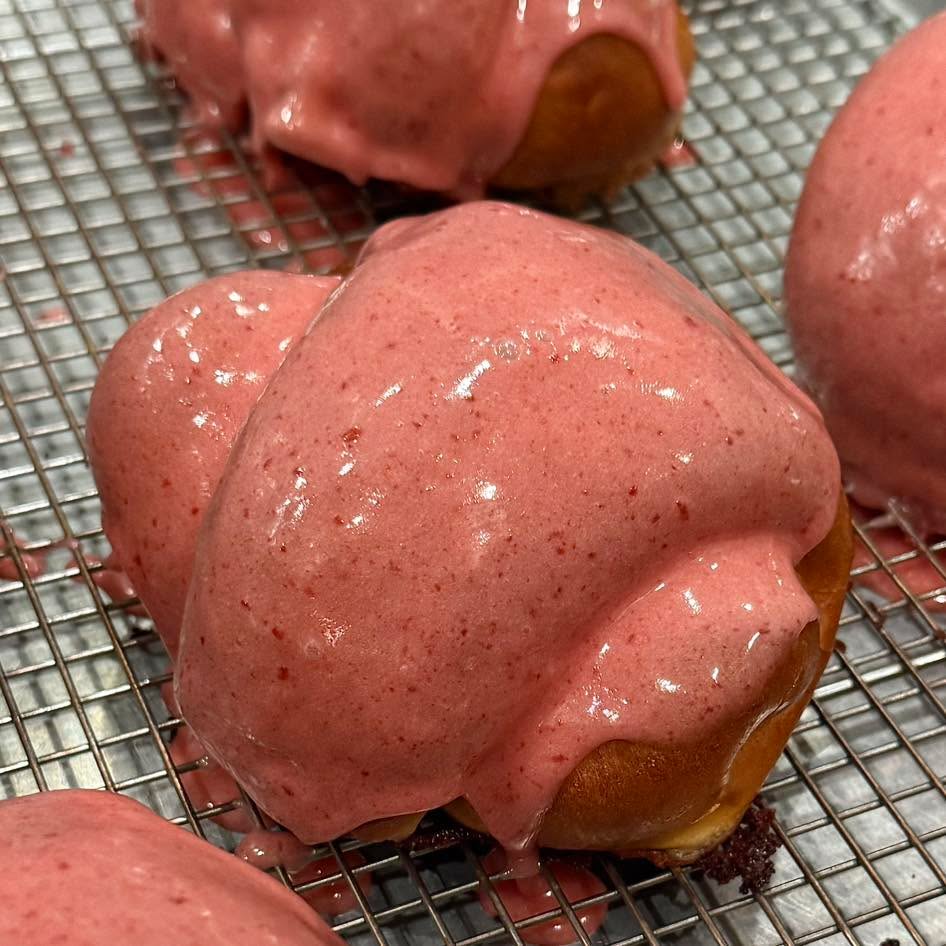 Glazed Raspberry Chocolate Cookie Challah Pocket