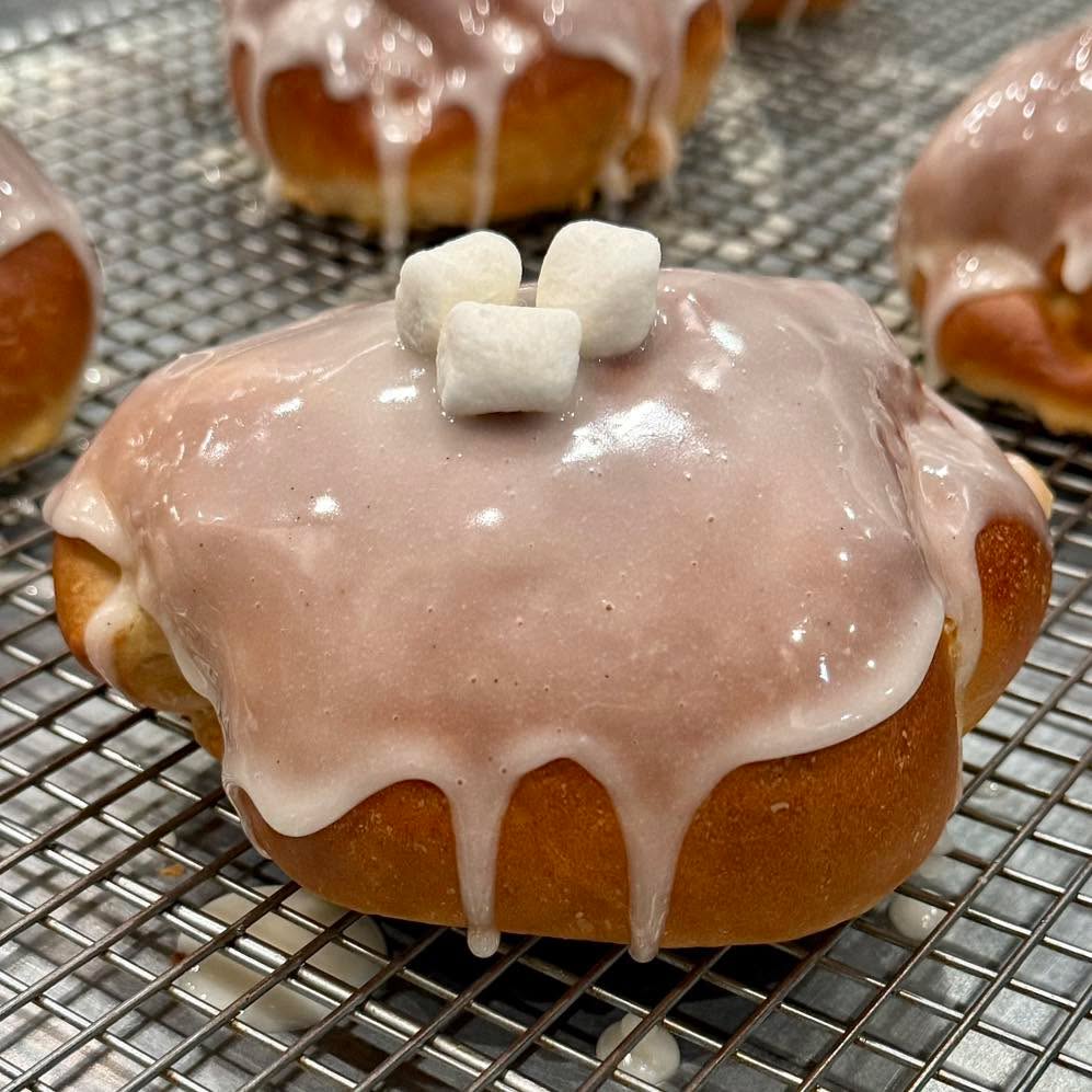 Glazed Peanut Butter Marshmallow Challah Pocket
