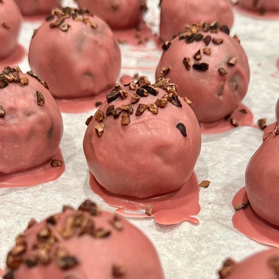 Raspberry Chocolate Cake Balls