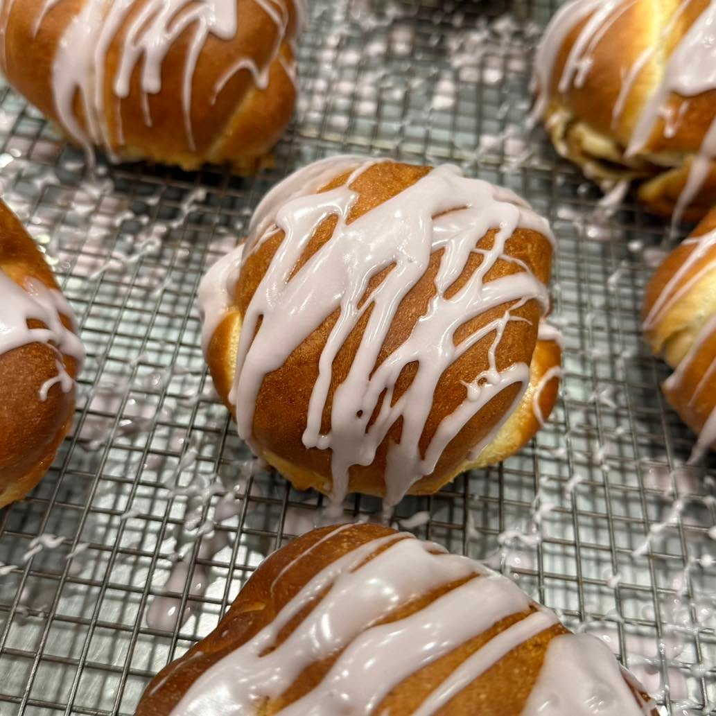 Glazed Blueberry Cookie Challah Pocket