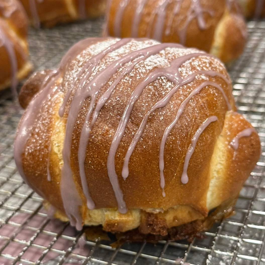 Glazed Blueberry Cake Challah Pocket