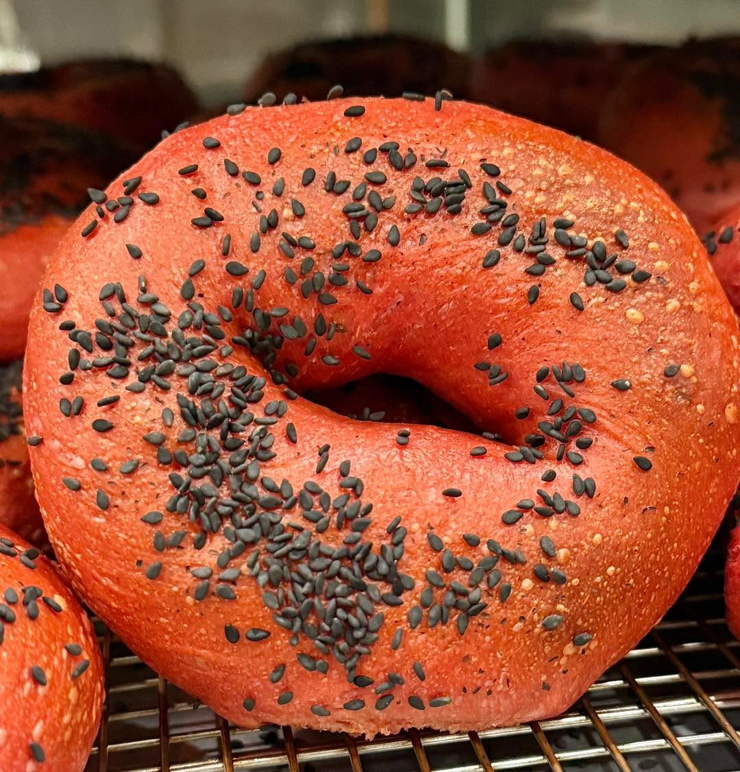 Bagel Special: Beet Chive Black Sesame
