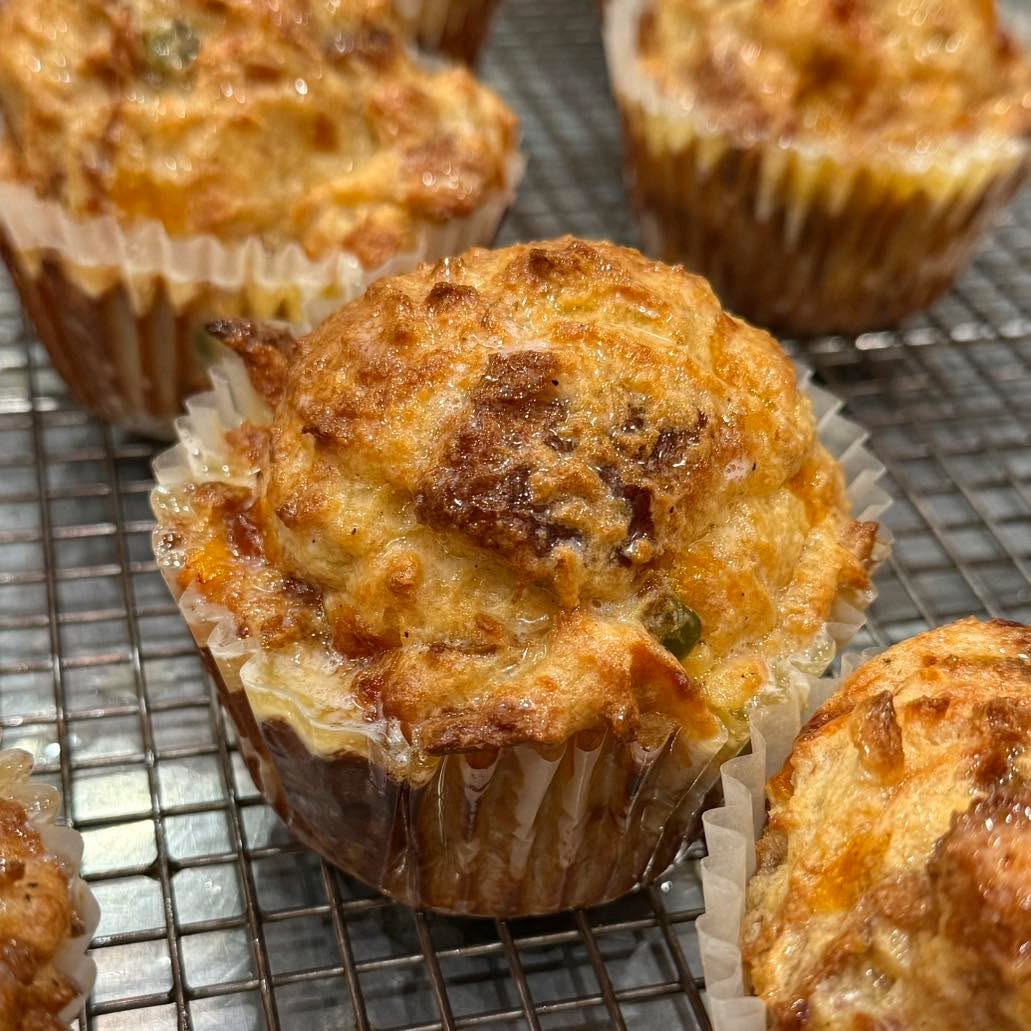 Jalapeño Cheddar Bread Pudding Muffin