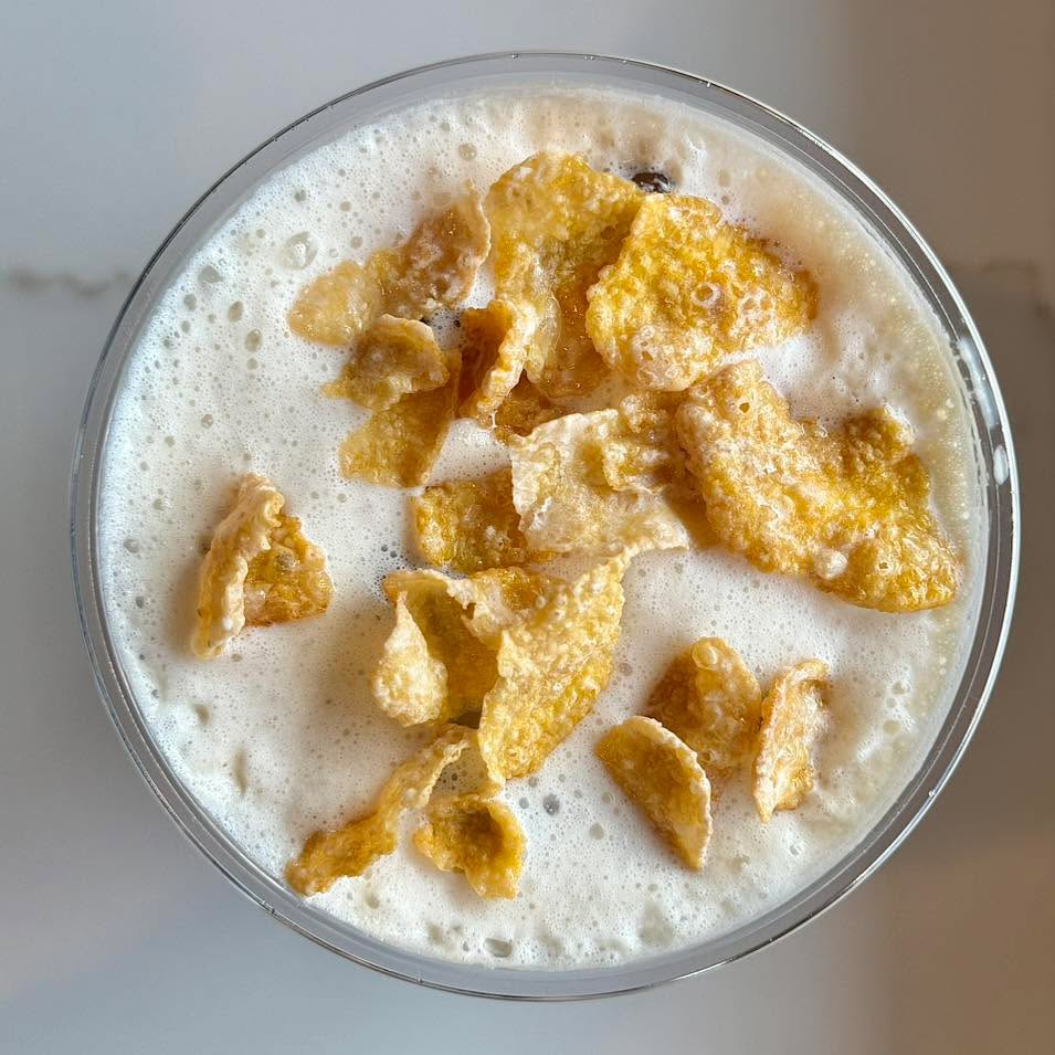 “Caramel Banana Corn Flakes” Latte