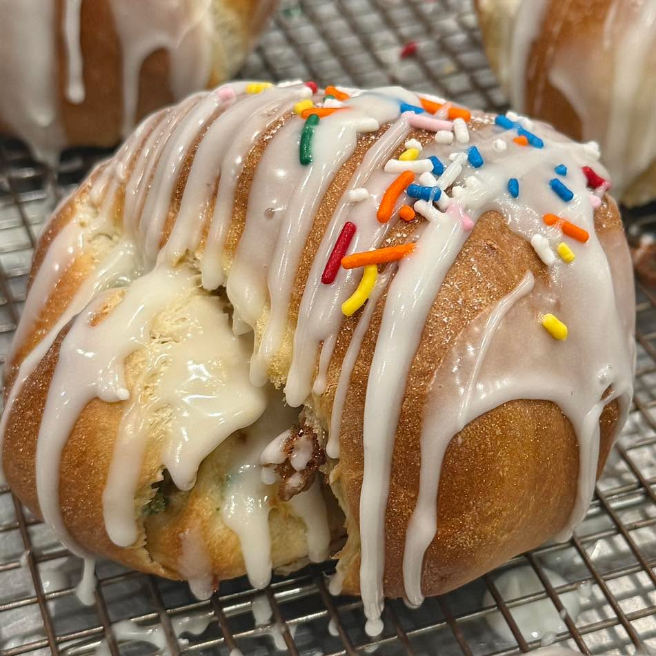 Glazed Birthday Cake Challah Pocket